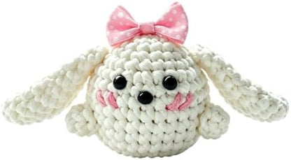 BUNUKY Beginner Crochet Kit, Snowy Bunny Amigurumi Starter Kit with Easy Video Tutorials, Complete DIY Rabbit Craft Kit Gift for Adults, Teens & Girls - Image 2