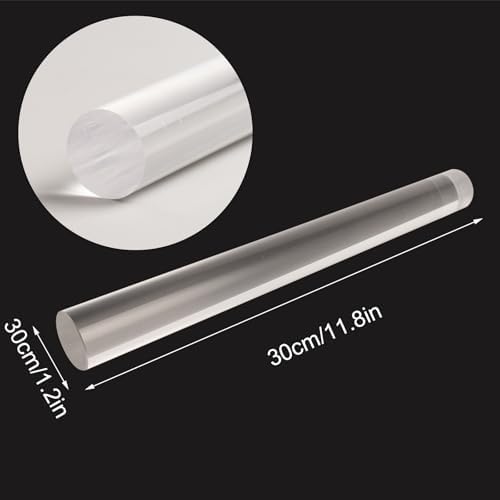 Polymer Clay Roller Tools, 11.8" Acrylic Clay Roller Clear Rolling Pin for Pottery Modeling Clays Polymer Shaping Air Dry Clay DIY Craft Tool - Image 2
