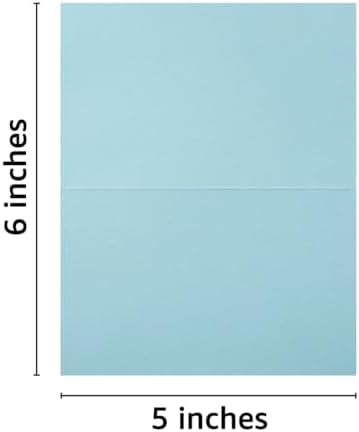 50 Pack Blank Folded Cardstock Business Cards, Light Blue, 3x5 - Image 2