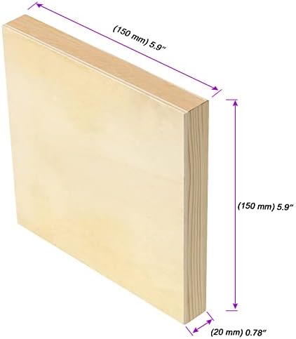 JOIKIT 14 Pack 6 x 6 x 0.78 Inch Wood Canvas Panels, Wooden Canvas Board Unfinished Square Wood Cradled Painting Panel Boards, Artist Wooden Canvases for Burning, Pouring, String Art, Crafts - Image 2