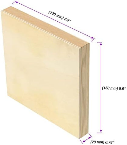 JOIKIT 14 Pack 6 x 6 x 0.78 Inch Wood Canvas Panels, Wooden Canvas Board Unfinished Square Wood Cradled Painting Panel Boards, Artist Wooden Canvases for Burning, Pouring, String Art, Crafts - Image 2