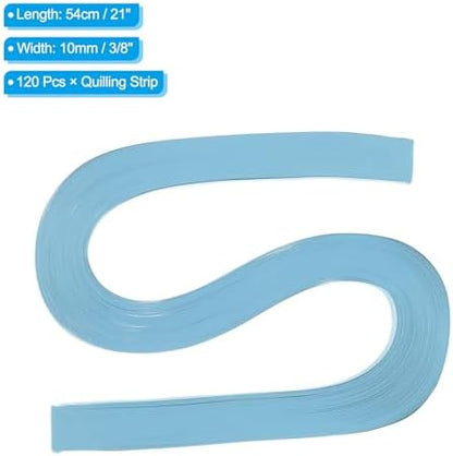 PATIKIL 120pcs Quilling Paper Strips Paper Flowers Quilling Kits 3/8"(10mm) Origami Paper for Adults Beginner Art Craft, 21"(54cm) Pastel Blue - Image 2