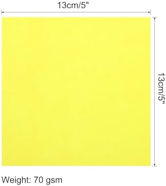 MECCANIXITY 25 Sheet Origami Paper Double Sided Fluorescent Yellow 5x5 Inch Square Sheet for Art Craft Project, Beginners, Gifts Decor - Image 2