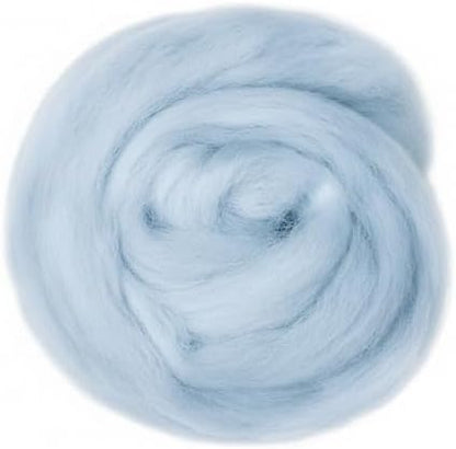Catopia Wool Roving Yarn, 100G/3.53OZ Soft Felting Wool Pure Chunky Roving Yarn Bulk for Needle Felting Knitting Blanket Spinning Weaving DIY Craft,Cambridge Blue by Catopia