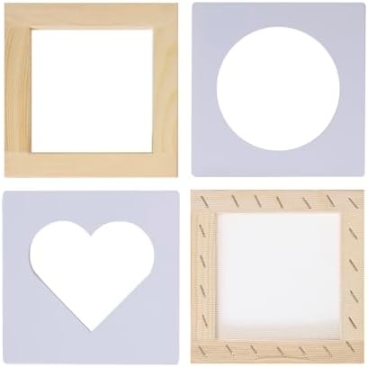 3.9 * 3.9 inch Square, Heart and Circle Shaped Paper Making Screen Papermaking Kit with Wood Mould and Deckle Set, Heart Shaped Deckle, Circle Shaped Deckle for DIY Handmade Paper by Paperry