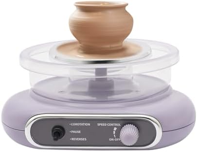 Electric Pottery Wheel Machine for Adults Kids, 0-200Rpm Adjustable Speed with 4.7Inch Turntable & Foot Pedal. Complete Clay Craft Kit Includes 8 Shaping Tools, Paints,Air-Dry Clay for Ceramic Making by Unknown