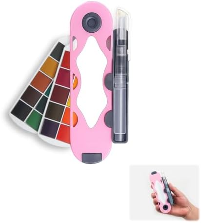 SEAMIART Mini Watercolor Paint Set Travel Watercolor Kit w Water Brush by SEAMIART