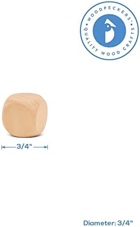 Blank Dice 3/4 inch x 3/4 inch, Pack of 250 Unfinished Blocks, Small Wooden Craft Cubes for Games & Party Decor, by Woodpeckers - Image 4