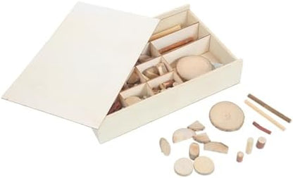 Uonlytech Wood Slices and Wooden Chips Craft Kit for Adults Unfinished Natural Wood Pieces with Bark DIY and Decorative Set for Arts and Crafts by UONLYtech