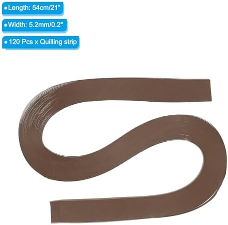 PATIKIL 120pcs Quilling Strips Paper 3/16"(5.2mm) 21"(54cm) Origami Paper Quilling Strip for Art DIY Hand Craft Christmas, Dark Coffee Color - Image 2
