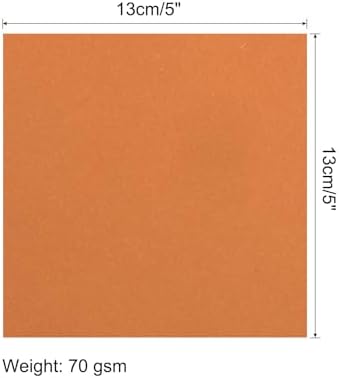 MECCANIXITY 100 Sheet Origami Paper Double Sided Dark Orange 5x5 Inch Square Sheet for Art Craft Project, Beginners, Gifts Decor - Image 2