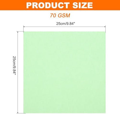 MECCANIXITY 75 Sheet Origami Paper Double Sided 10x10" Light Green - Image 2