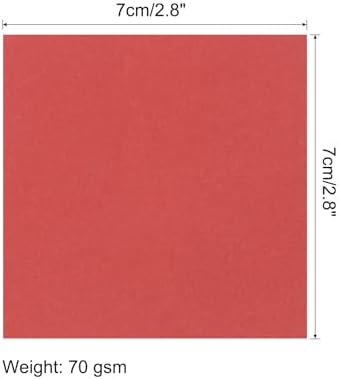 MECCANIXITY 100 Sheet Origami Paper Double Sided Bright Red 2.5x2.5 Inch Square Sheet for Art Craft Project, Beginners, Gift Decoration - Image 2
