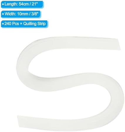PATIKIL 240pcs Quilling Strips Paper 3/8"(10mm) 21"(54cm) Origami Paper Quilling Strip for Art DIY Hand Craft Christmas, Cream White - Image 2