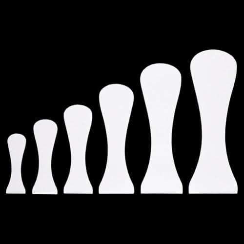 FINGERINSPIRE 6 Pcs Pottery Trimming Textured Art Tools - 6 Size Acrylic Clay Wedging Board Set for Ceramics, Sculpting & Carving, Flat Round White Pottery Foot Shaper & Prep Tools for Clay Crafts by FINGERINSPIRE
