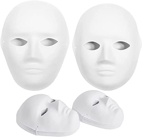 CALPALMY Paper Mache Mask 14&16&30 Packs - for Artistic Projects, Theater, Halloween, Masquerade Parties, Classroom Art by CalPalmy