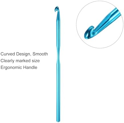 uxcell 20Pcs Aluminum Crochet Hook 5.0mm US Size H (Size 8) Knitting Needles for DIY Craft Yarn Blue - Image 4