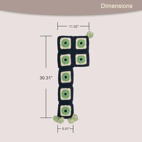Noocro Complete Crochet Kit for Pom-Pom Granny Square Scarf Hood, DIY Yarn Kit, Detailed Instructions, Step by Step Video Tutorial, Beginner-Friendly, Intermediate Crocheter Craft Set (Navy Moss) - Image 2