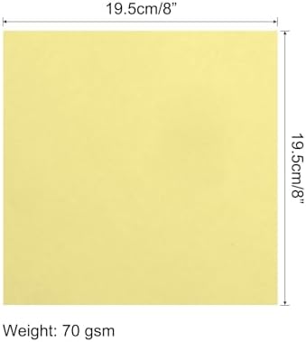 MECCANIXITY 25 Sheets 8x8 Inch(20x20cm) Origami Paper Double Sided Light Yellow Square Sheet for Art Craft Project, Beginners, Gifts Decor - Image 2