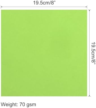 MECCANIXITY 25 Sheets 8x8 Inch(20x20cm) Origami Paper Double Sided Fluorescent Green Square Sheet for Art Craft Project, Beginners, Gifts Decor - Image 2