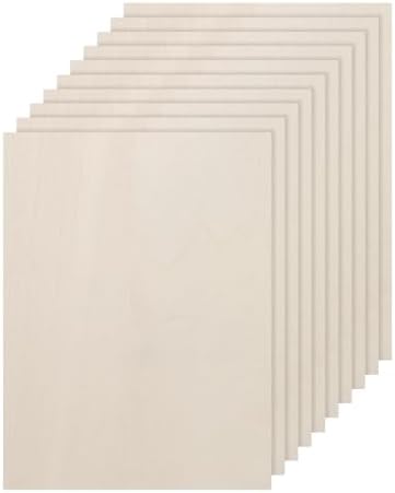 DMiotech 25 Pack 7 x 5 x 1/8 Inches 3mm Thick Wood Sheets Basswood Sheets Unfinished Plywood Squares Plywood for DIY Craft Laser Wood Burning Drawing by DMiotech
