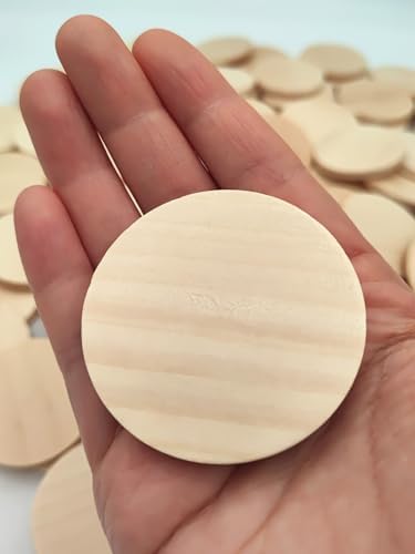 100PCS Natural Wood Slices 2 inch Blank Round Wooden Discs Unfinished Wood Circles Blank Wooden Ornaments for DIY Crafts - Image 4