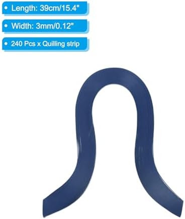 PATIKIL 240pcs Quilling Strips Paper, 3mm x 39cm Dark Blue - Image 2