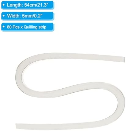 PATIKIL 60pcs Metallic Quilling Strips Paper 5mm(3/16") x 54cm Origami Paper Quilling Kits for Adults Beginner Art DIY Craft Christmas, White - Image 2