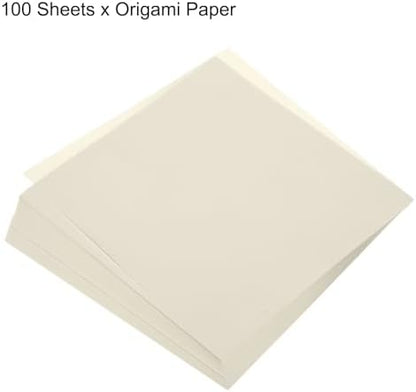 MECCANIXITY 100 Sheets Origami Paper Double Sided 8x8 Inch(20x20cm) Square Sheet for Art Craft Project, Beginners, Gifts Decor, Cream White - Image 3
