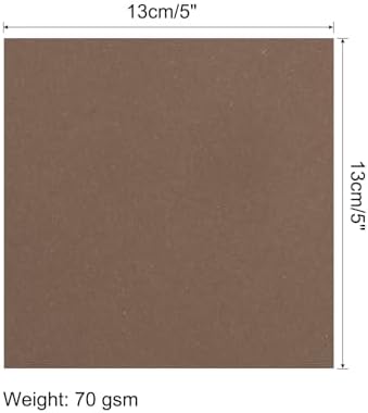 MECCANIXITY 100 Sheet Origami Paper Double Sided Brown 5x5 Inch Square Sheet for Art Craft Project, Beginners, Gifts Decor - Image 2