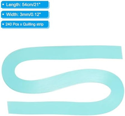 PATIKIL 240pcs Quilling Strips Paper 1/8"(3mm) 21"(54cm) Origami Paper Quilling Strip for Art DIY Hand Craft Christmas, Light Blue - Image 2