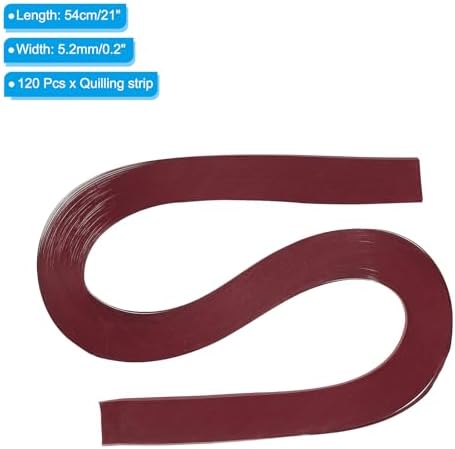 PATIKIL 120pcs Quilling Strips Paper 3/16"(5.2mm) 21"(54cm) Origami Paper Quilling Strip for Art DIY Hand Craft Christmas, Wine Red - Image 2