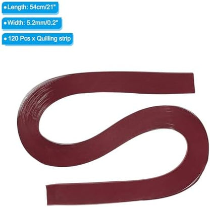 PATIKIL 120pcs Quilling Strips Paper 3/16"(5.2mm) 21"(54cm) Origami Paper Quilling Strip for Art DIY Hand Craft Christmas, Wine Red - Image 2