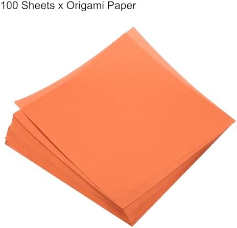 MECCANIXITY 100 Sheets Origami Paper Double Sided 8x8 Inch(20x20cm) Square Sheet for Art Craft Project, Beginners, Gifts Decor, Orange - Image 3