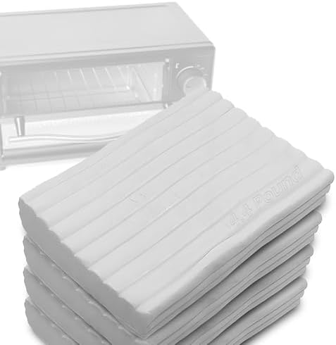 ReArt Oven Bake Polymer Clay White, Non Toxic 4.4Lbs Great for Modeling, Sculpting, Holiday, DIY Jewelry Making Projects. Great for All Skill Levels (White) by ReArt