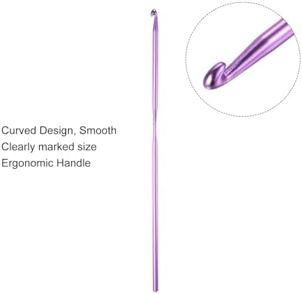 uxcell 20Pcs Aluminum Crochet Hook 3.0mm Knitting Needles for DIY Craft Yarn Purple - Image 4