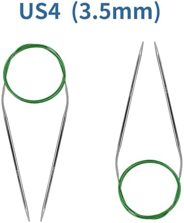 Soosui 3.5 mm Circular Knitting Needles, US4, 47 inches/120 cm Curved Tail - Image 2