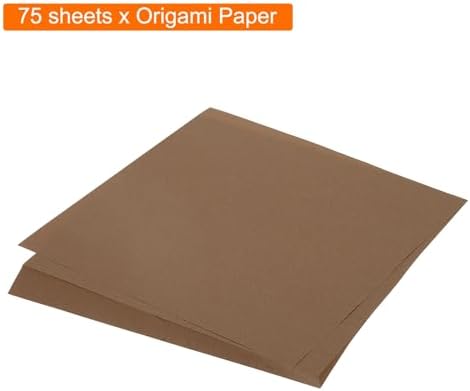 MECCANIXITY 75 Sheet Origami Paper Double Sided 8x8" Coffee Color - Image 3