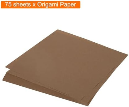 MECCANIXITY 75 Sheet Origami Paper Double Sided 8x8" Coffee Color - Image 3