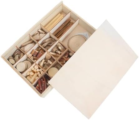 Hemoton Natural Wood Slices Craft Kit with Bark Handcrafted Wooden Discs for DIY Wood Decorations and Ornament Making Large Wooden Box Set and Table Centerpieces by HEMOTON