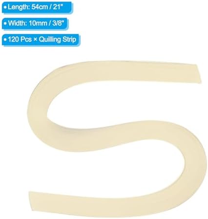 PATIKIL 120pcs Quilling Paper Strips Paper Flowers Quilling Kits 3/8"(10mm) Origami Paper for Adults Beginner Art Craft, 21"(54cm) Beige - Image 2