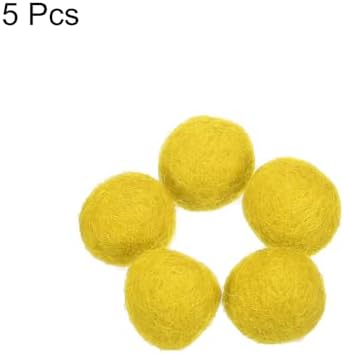 PATIKIL Wool Felt Balls Beads Wool Felting Pom 2cm 20mm Yellow for Home Crafts Handcrafts Project DIY Pack of 5 - Image 3