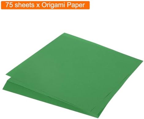 MECCANIXITY 75 Sheet Origami Paper Double Sided 8x8" Emerald Green - Image 3