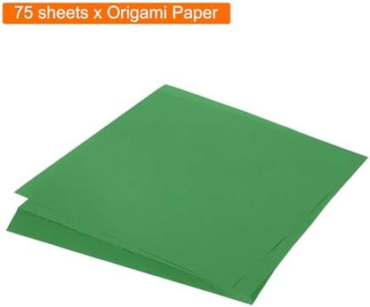 MECCANIXITY 75 Sheet Origami Paper Double Sided 8x8" Emerald Green - Image 3