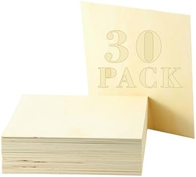 30 Pack Basswood Sheets 12"x12"x1/8", 3mm Basswood for Laser Cutting, Thin Plywood Board Unfinished Wood for Crafts, DIY Architectural Models Making, Wooden Engraving, Wood Burning Product. by Xhqsulsclac