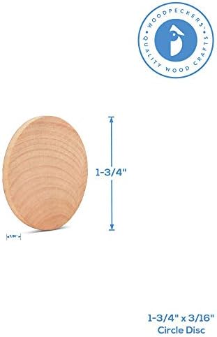 Wood Discs and Blank Tokens for Crafts, 1-3/4 x 1/8 inch Wooden Coins, Pack of 250 Unfinished Wood Circles, by Woodpeckers - Image 2