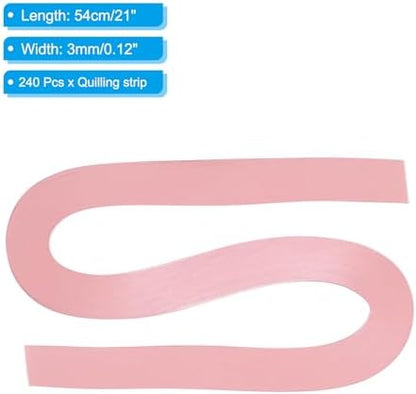 PATIKIL 240pcs Quilling Strips Paper 1/8"(3mm) 21"(54cm) Origami Paper Quilling Strip for Art DIY Hand Craft Christmas, Hot Pink - Image 2