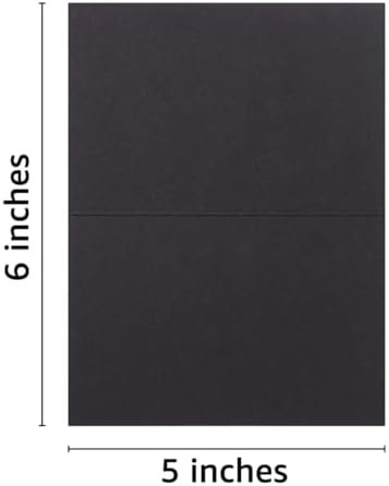 50 Pack Blank Folded Cardstock Business Cards, Black, 3x5 - Image 2