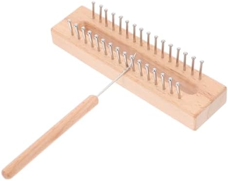 COHEALI Wooden Knitting Loom Kit with Crochet Hook Solid Beech Scarf Knitting Loom 6.29In Lightweight DIY Weaving Tool for Handmade Scarves and Crafts by COHEALI