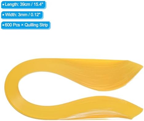PATIKIL 600pcs Quilling Strips Paper 1/8"(3mm) 39cm Origami Paper Quilling Strip for Art DIY Craft Christmas, Lemon Yellow - Image 2